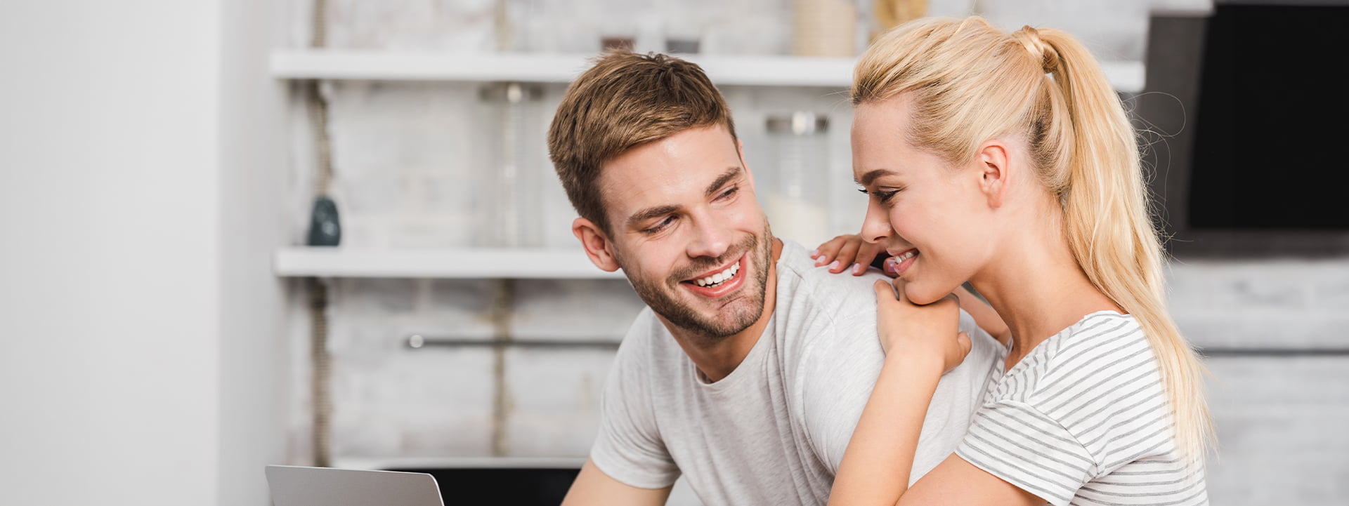 happy couple applying for an fha loan