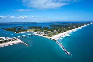 ariel view of beach in melbourne florida