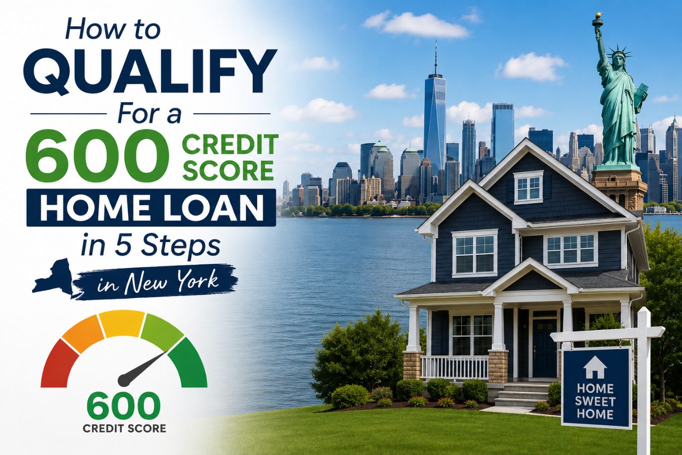 How to Qualify For a 600 Credit Score Home Loan in 5 Steps in New York 5 Steps to Qualifying for a 600 Credit Score Home Loan
