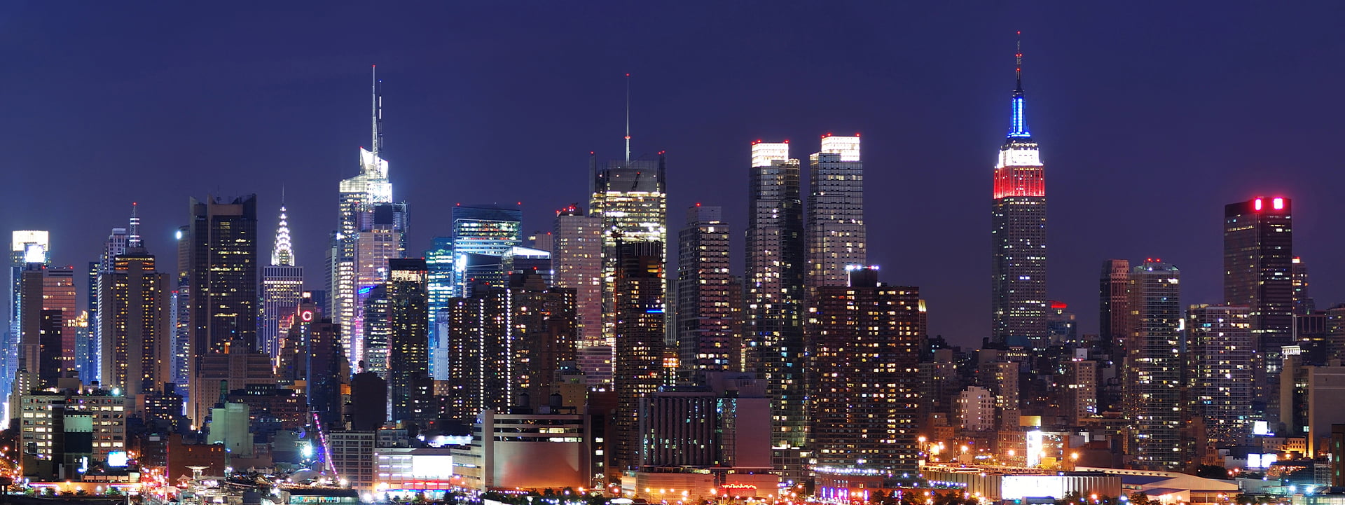 Manhattan skyline at night